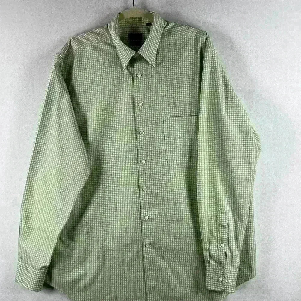 Rochester Shirt Men’s Size Large (T) Moss Green Check Long Sleeve